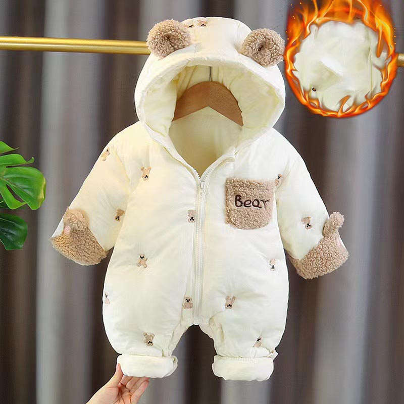 Winter Newborn Baby Romper Thi - Cotton Baby Onesies Zipper 评论和价格