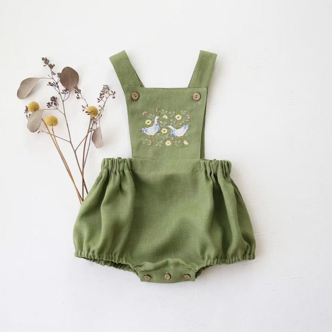 Countryside Style 2026 Summer  - Baby Summer Linen Sleeveless Jumpsuit 评论和价格