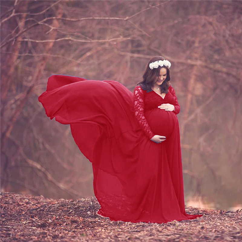 New Lace Chiffon Maternity Pho - Maternity Wear 评论和价格