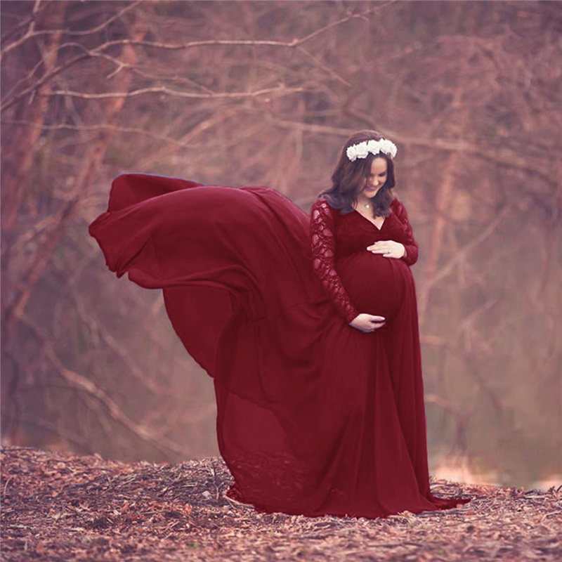 New Lace Chiffon Maternity Pho - Maternity Wear 评论和价格