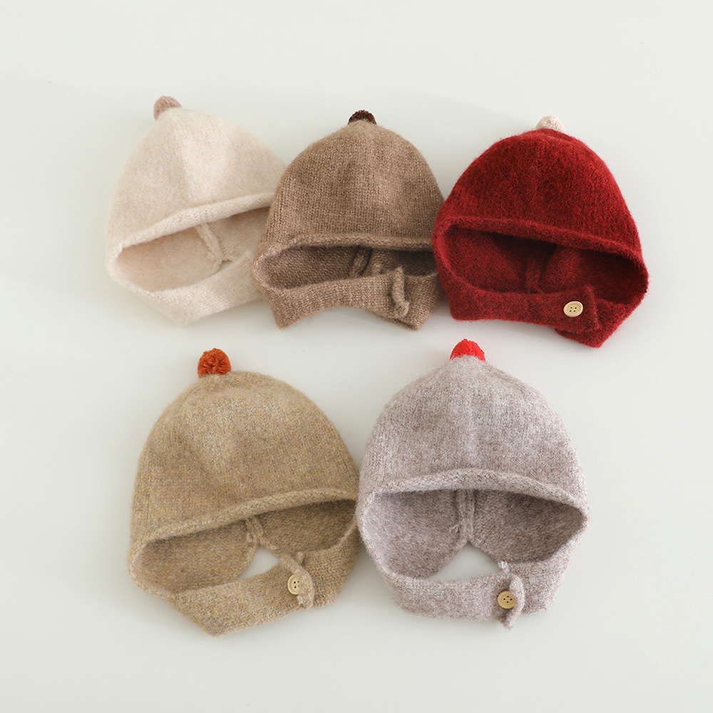 Winter Knitted Baby Earflap Ha - Infant Beanie Hat With Ears 评论和价格