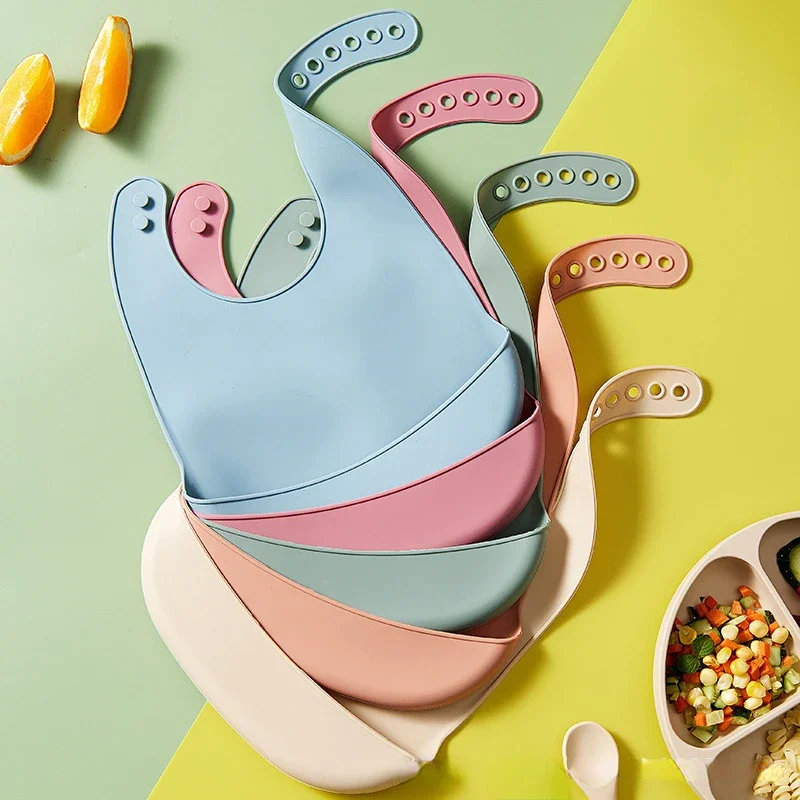 1-4Pcs Baby Bib Adjustable Wat - Waterproof Baby Bibs Silicone 评论和价格