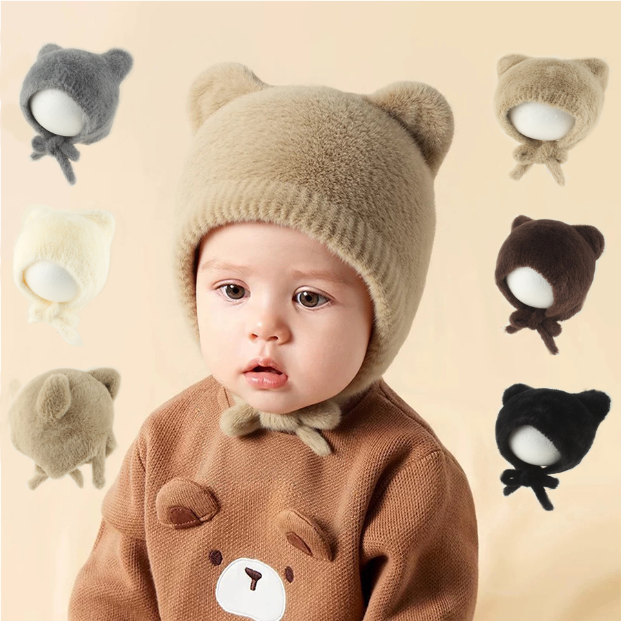 Cute Cartoon Baby Knitted Hat  - Infant Beanie Hat With Ears 评论和价格