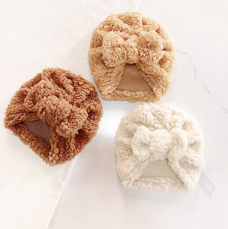 Cute Newborn Baby Knot Turban  - Infant Beanie Hat With Ears 评论和价格