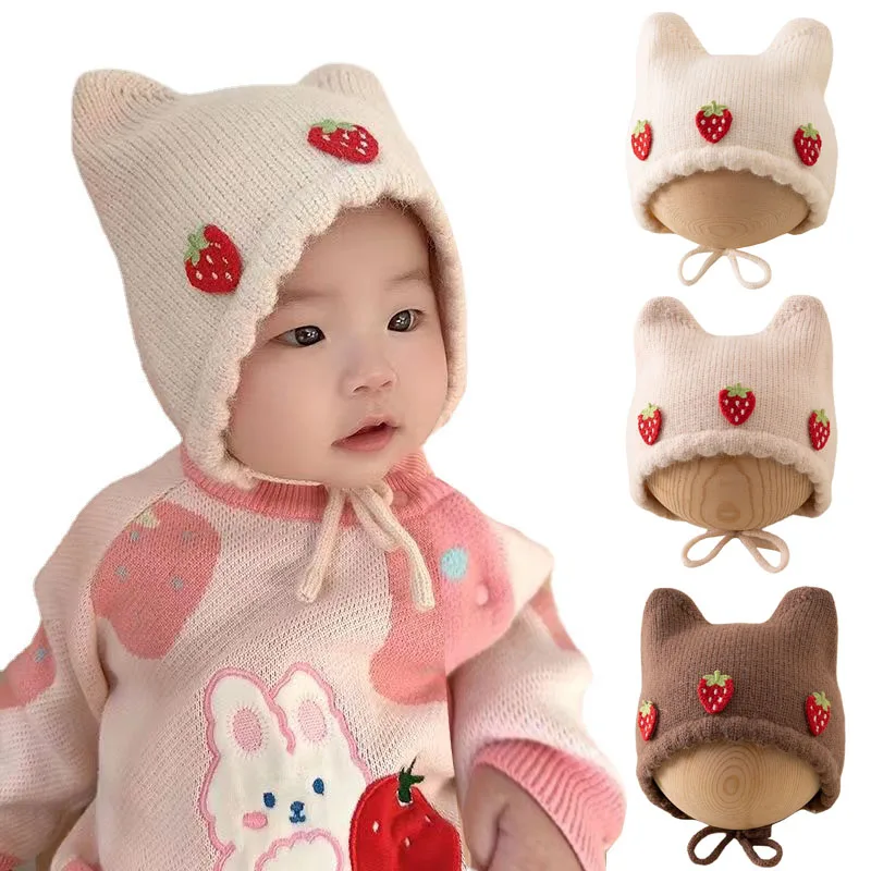 New Autumn Winter Baby Girl Ha - Infant Beanie Hat With Ears 评论和价格