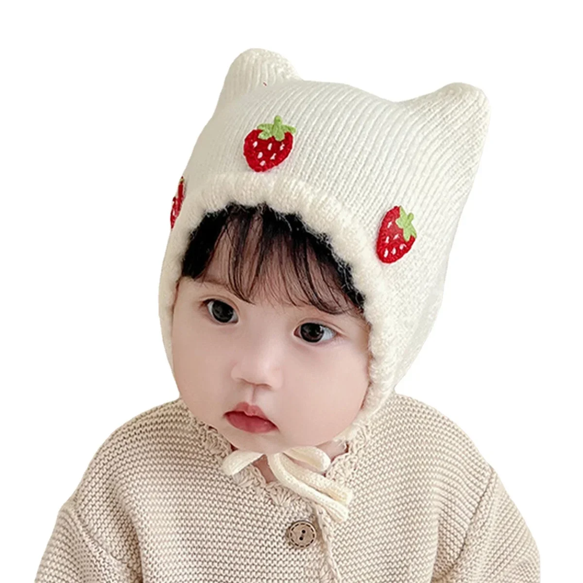 New Autumn Winter Baby Girl Ha - Infant Beanie Hat With Ears 评论和价格
