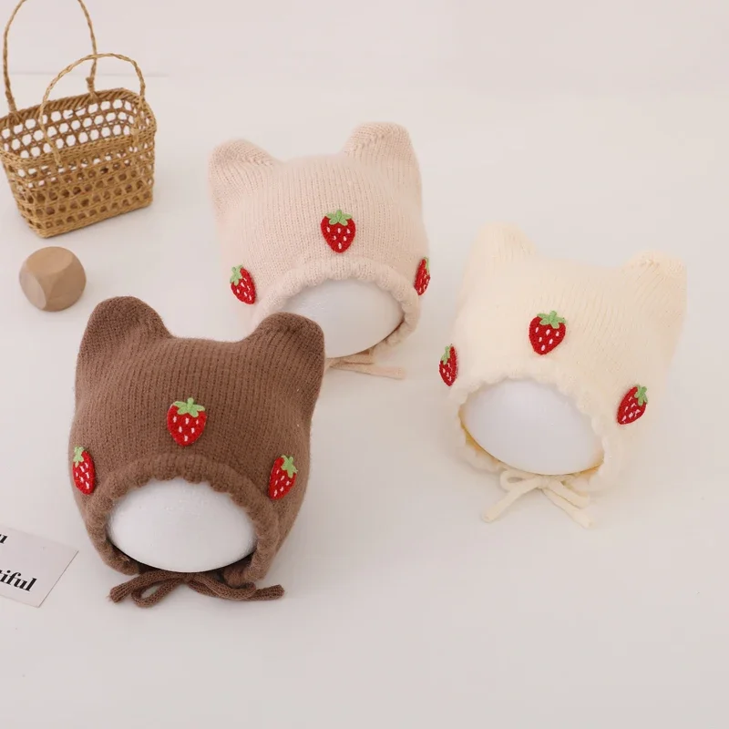 New Autumn Winter Baby Girl Ha - Infant Beanie Hat With Ears 评论和价格