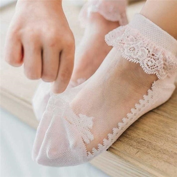 Cute Lace Floral Net Baby Sock - Unisex Baby Socks Non Slip 评论和价格