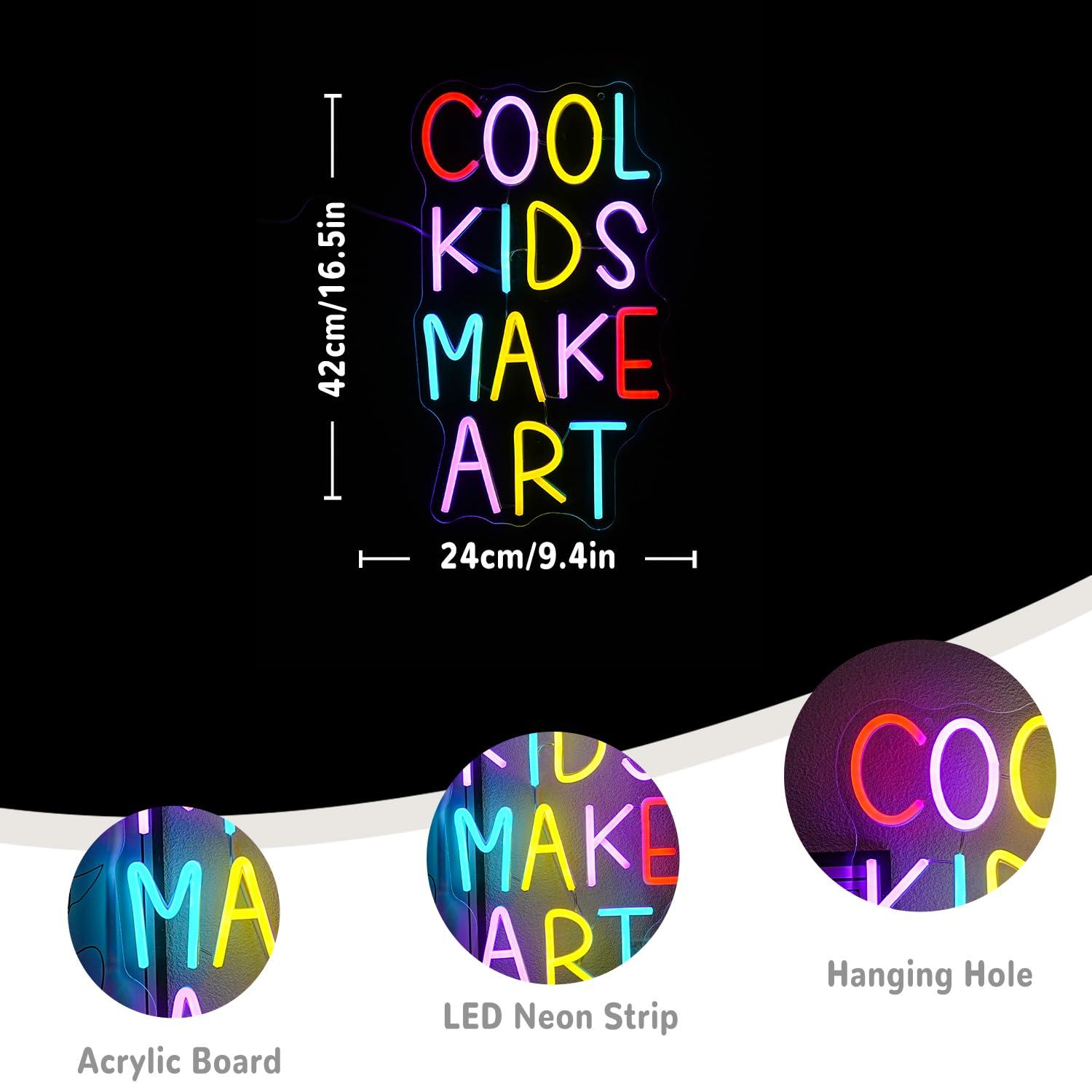 Cool Kids Make Art Neon Sign U - Nursery 评论和价格