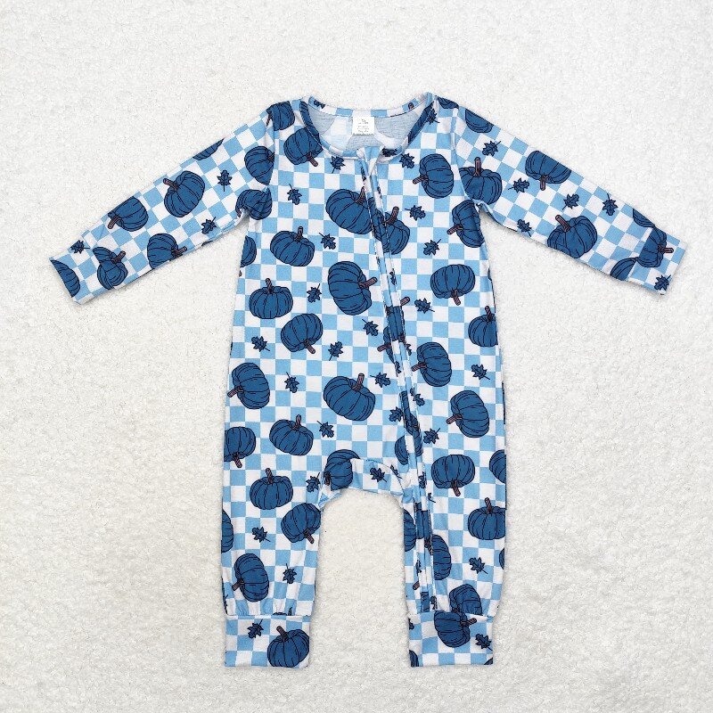 8.21 Bamboo Fly Blue Pumpkin L - Cotton Baby Onesies Zipper 评论和价格